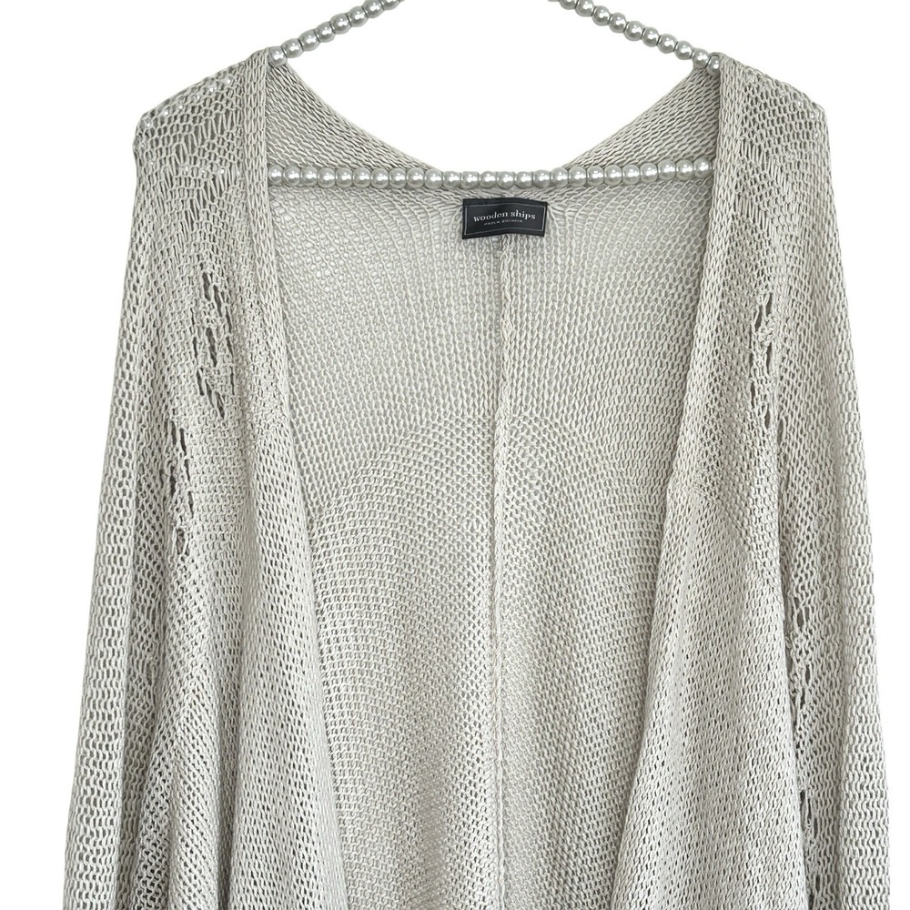 Wooden Ships Slouchy Boho Long Cardigan XL Oversize Coastal Grandma Sheer Beachy - Picture 3 of 9